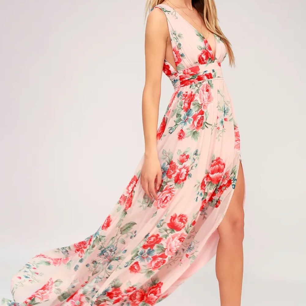 Blush floral maxi